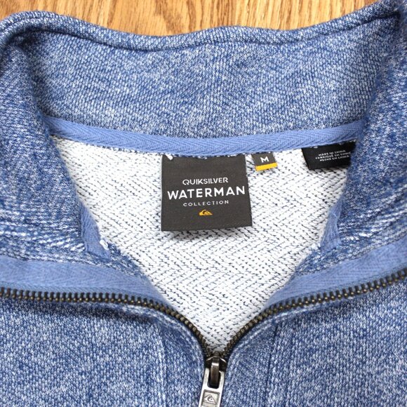 QUIKSILVER WATERMAN SWEATSHIRT COTTON/POLYESTER HEATHERED BLUE Sz MEDIUM, M - Picture 3 of 4